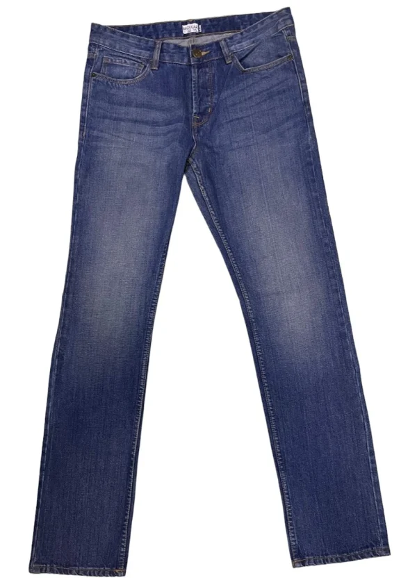 image of blue jeans with white background